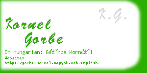 kornel gorbe business card